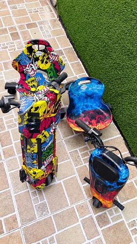 Kids electric drift trike / hoverkart attachment - colorful design, used
