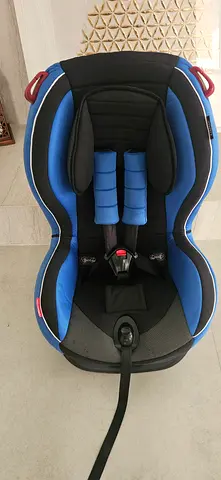 Used Juniors infant car seat - blue and black, good condition
