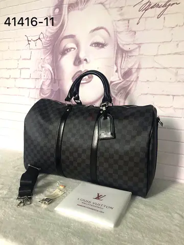 Louis Vuitton Keepall 45 Duffel Bag - Black Damier Graphite - master copy