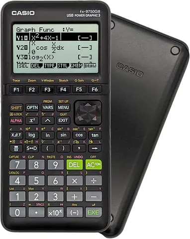 Casio fx-9750GIII, Standard Graphing Calculator, Python and Natural Text Book Display, Black