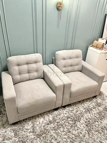 Pair of gray armchairs