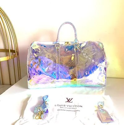 Iridescent Holographic Travel Duffel Bag - Spacious Weekender