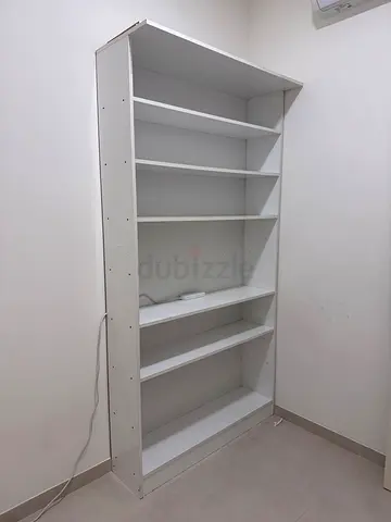 White 6-Shelf Bookcase / Display Unit - Good Condition