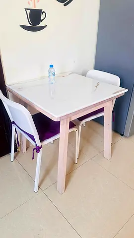 Ikea  2 Seater  with Marble Top Dining Table with 2 Chairs