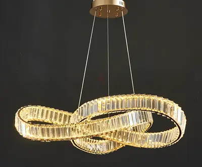 Modern Crystal Infinity LED Chandelier - Gold Finish 3color Led high quality
