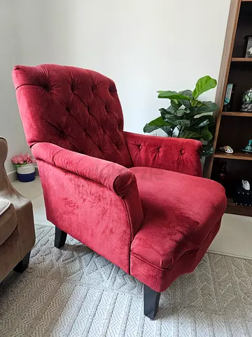 Burgundy arm chair