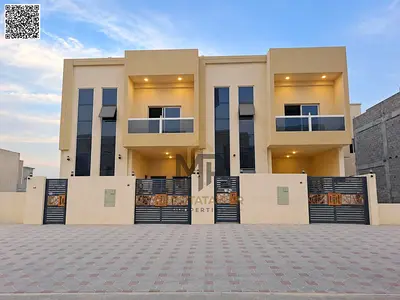Townhouse(on main road)|Ajman|Al Helio2|large parking 10 meters|4 Master rooms, maid room, roof|Freehold|0 Registration fees.