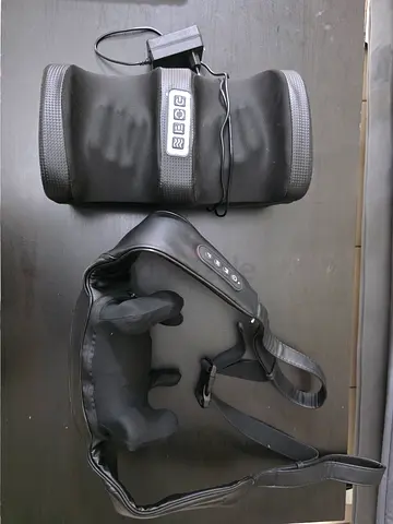 Neck and Shoulder Electric Massager with Separate Foot/Back Pad - Black