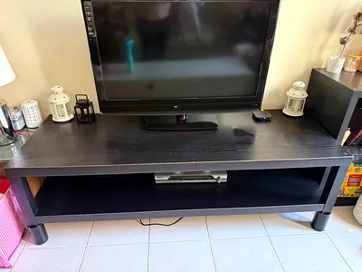Black wooden TV table