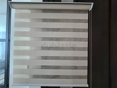 Light-filtering zebra roller blind (neutral beige) with chain control - 3pc available