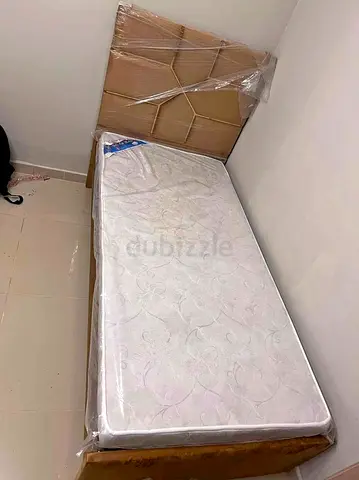 BRAND NEW SINGLE FABRIC BED WITH MATTRESS FOR SALE