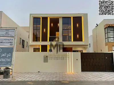 فيلا عائلية فاخرة للبيع في الزهية – عجمان، تصميم عصري ومساحات واسعة تضم 4 غرف ماستر ومجلس وغرفتي معيشة، مباشرة من المالك وبخصم مميز للعميل الكاش.