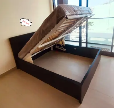 IKEA Malam Ottoman king size size 180×200cm bed with inside full storage and IKEA mattress is