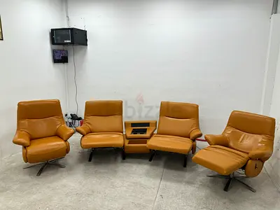 Original leather electric recliner sofa set