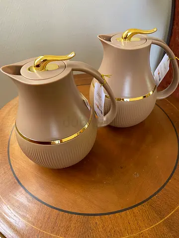 VELVET(28)  set of 2 Elegant Beige Thermal Flasks -  New