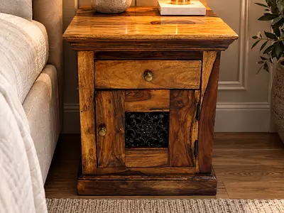 Sheesham Wood Bedside Table