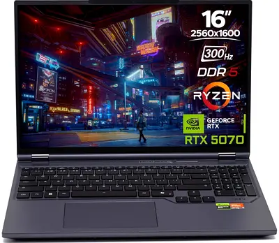 16" Gaming Laptop Ryzen RTX 5070, 2560x1600 300Hz, DDR5