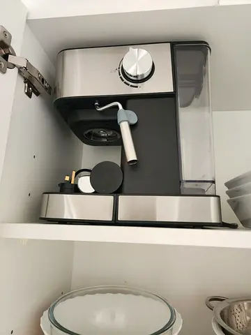 Compact Espresso Coffee Machine with Milk Frother - Stainless Steel
