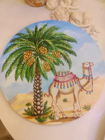 لوحة فنية،نخلة،جمل