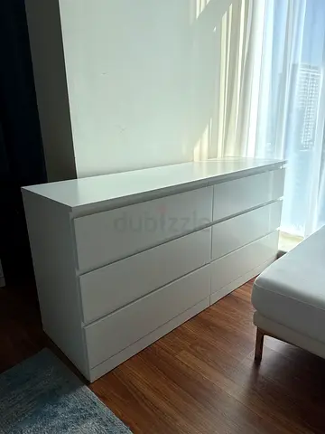 IKEA white 6-drawer dresser in good condition