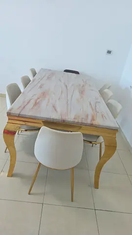 Marble 8 seater dinning table with chairs