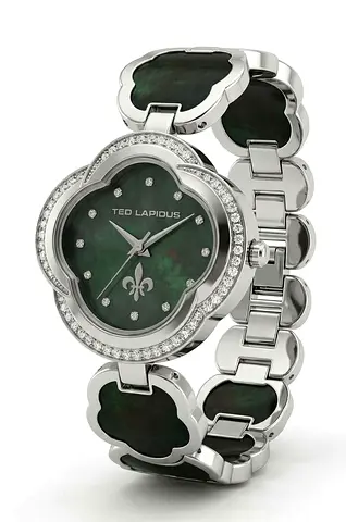 TED LAPIDUS Swiss Watch – Silver Bracelet, Green Dial