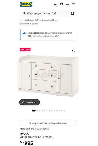 IKEA HAUGA Sideboard (140x33x84 cm)