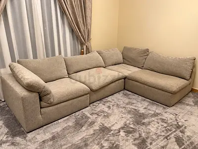 Pan Emirates Luxury L-Shaped Sofa – Beige – Excellent Condition