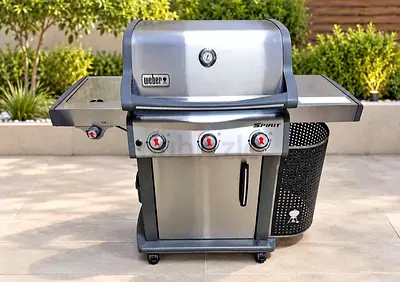 Weber barbecue 3 main Burner with side burner stainless steel