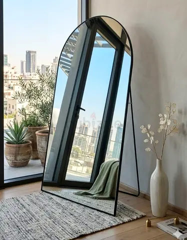 Mirror full length large size 100*200 cm black color with stand also fixing wall