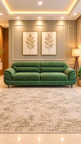 Green velvet 3-seater sofa in excellent condition