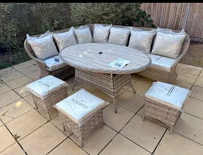 Rattan 9-Seater Corner Garden Sofa