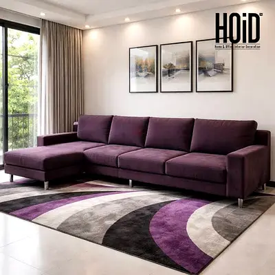 Plum L-shaped 4-seater Sofa with Left Chaise -