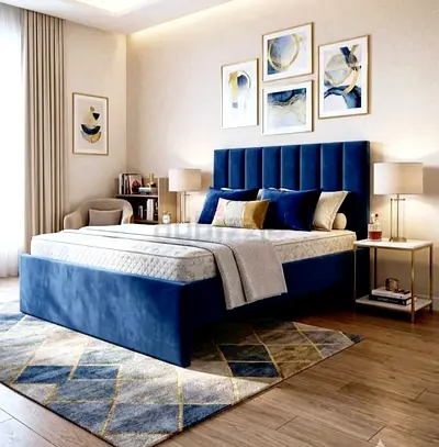 Brand new Modren design king size bed frame with Mattress Available