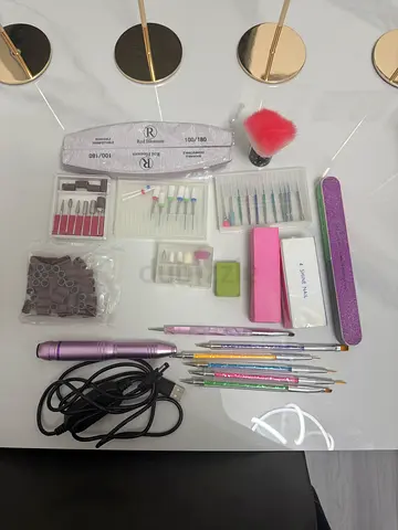 Full Gel Nail Kit with UV Lamp & Electric Drill – Like New