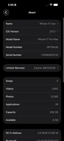 iPhone 17 Pro Max 256GB - Good Condition, Limited Warranty