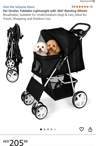 NEW Convertible Pet Stroller - Foldable Dog/Small Pet Carrier with Canopy