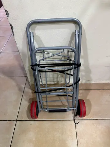 Portable foldable metal hand truck and luggage cart