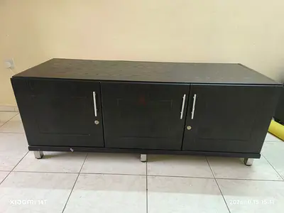 Black TV Table / Low Cabinet with Storage