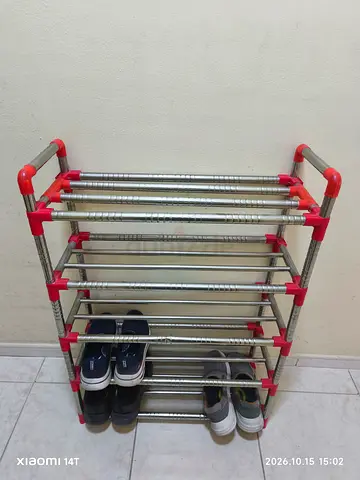 5-Tier Metal & Plastic Shoe Rack — Compact Organizer (Good Condition)