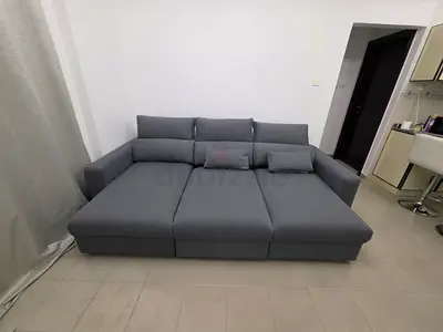 L Shape Sofa bed with storage dark grey IKEA esklstuna