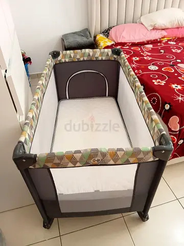 Portable Baby Crib/PlayPen with Mattress and Free Walker(Brand new)-Good Condition