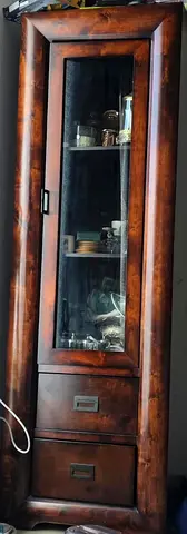 Tall Wooden Display Cabinet with Glass Door .....dubailand