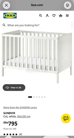 IKEA SUNDVIK Cot, White 60x120 cm - Good Condition