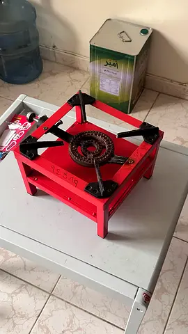 Single-burner heavy-duty red gas stove / camping burner