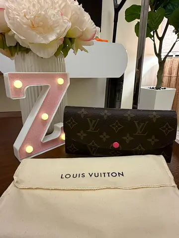 Beautiful Brown Pink Monogram Long Wallet (Grade 12A)