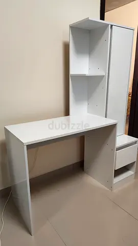 White Study Desk with Shelves and Drawer - new