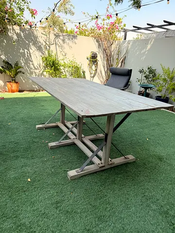 Large Rustic Solid Wooden Dining Table - Weathered Grey, Solid Plank Top