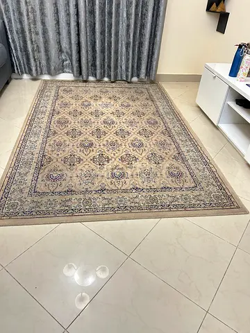 Light beige Persian-style area rug — good condition