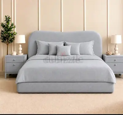 Light grey queen size family storage bed with madical mattress